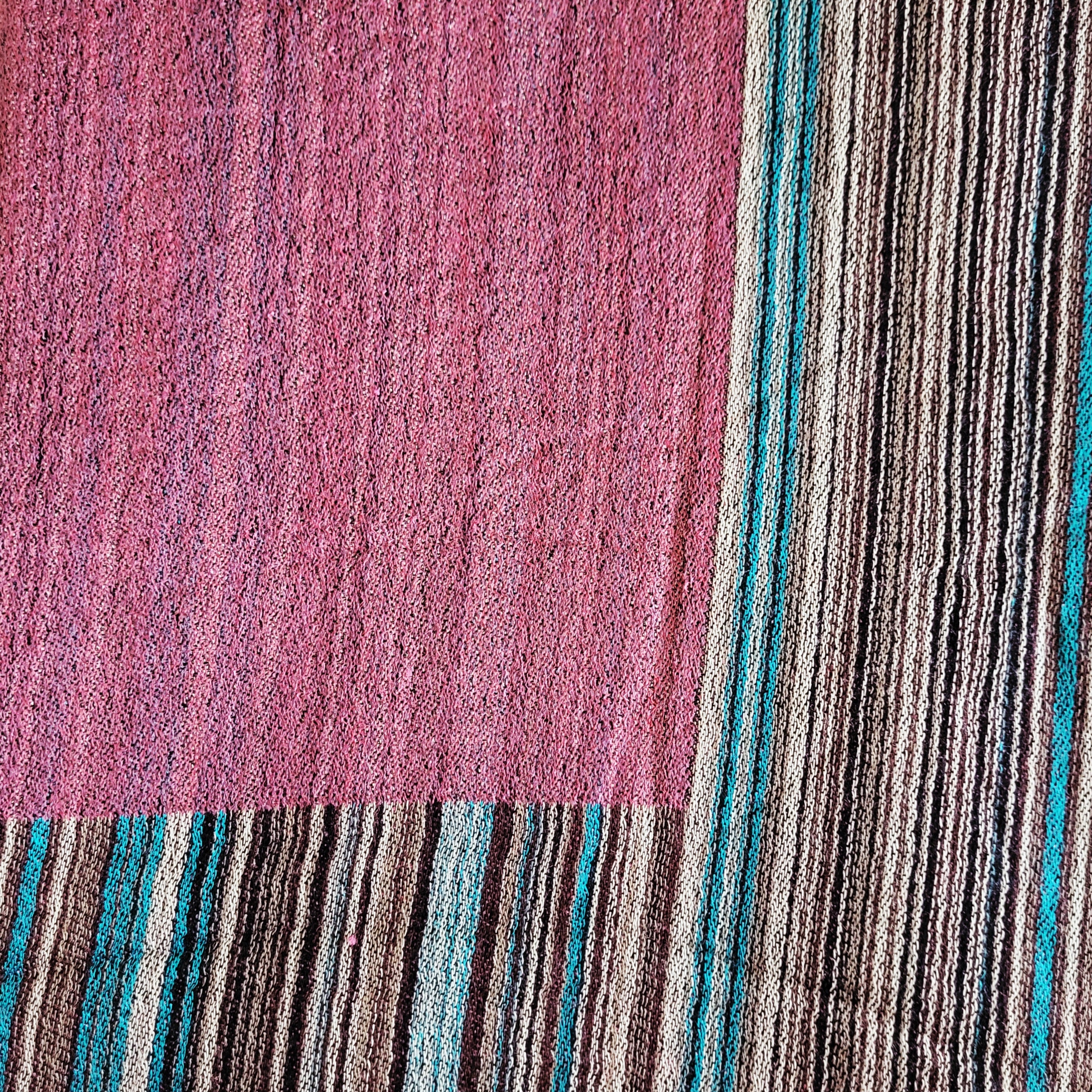 Multi Striped Pashmina Shawl, close-up of the texture, from the Inside Living Singapore homeware collection.