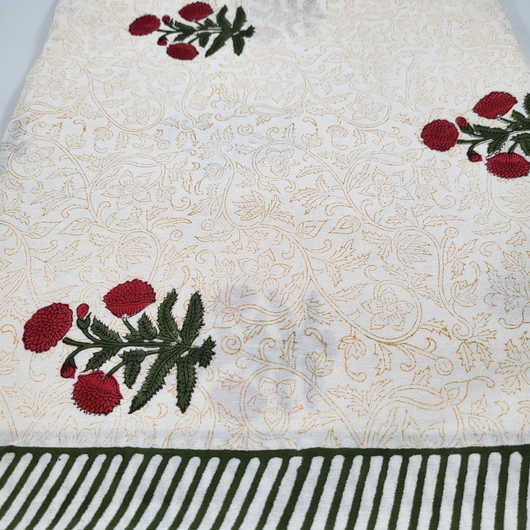 Block Print Tablecloth Poppy: block-printed cotton tablecloth for dining table styling, from Inside Living Singapore.