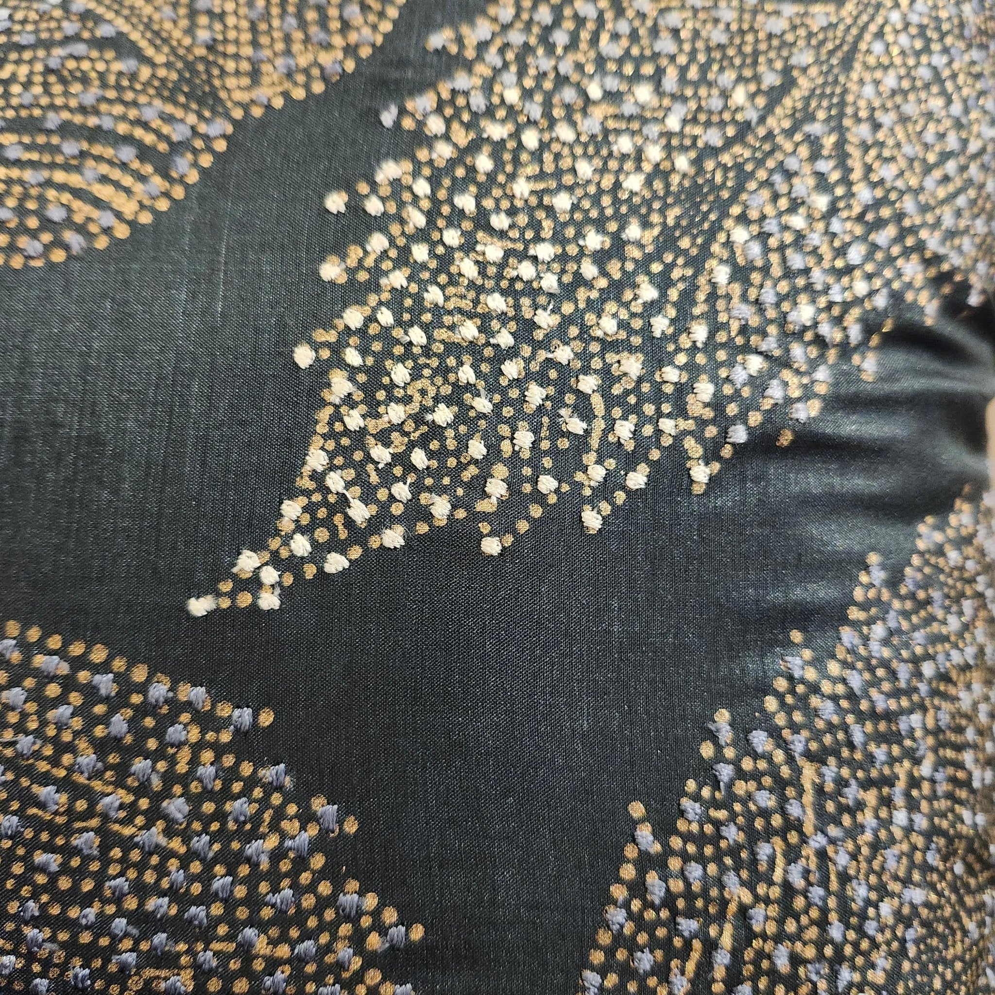 Embroidered Cushion Birch Leaf, decorative cushion cover at Inside Living Singapore. Side view.