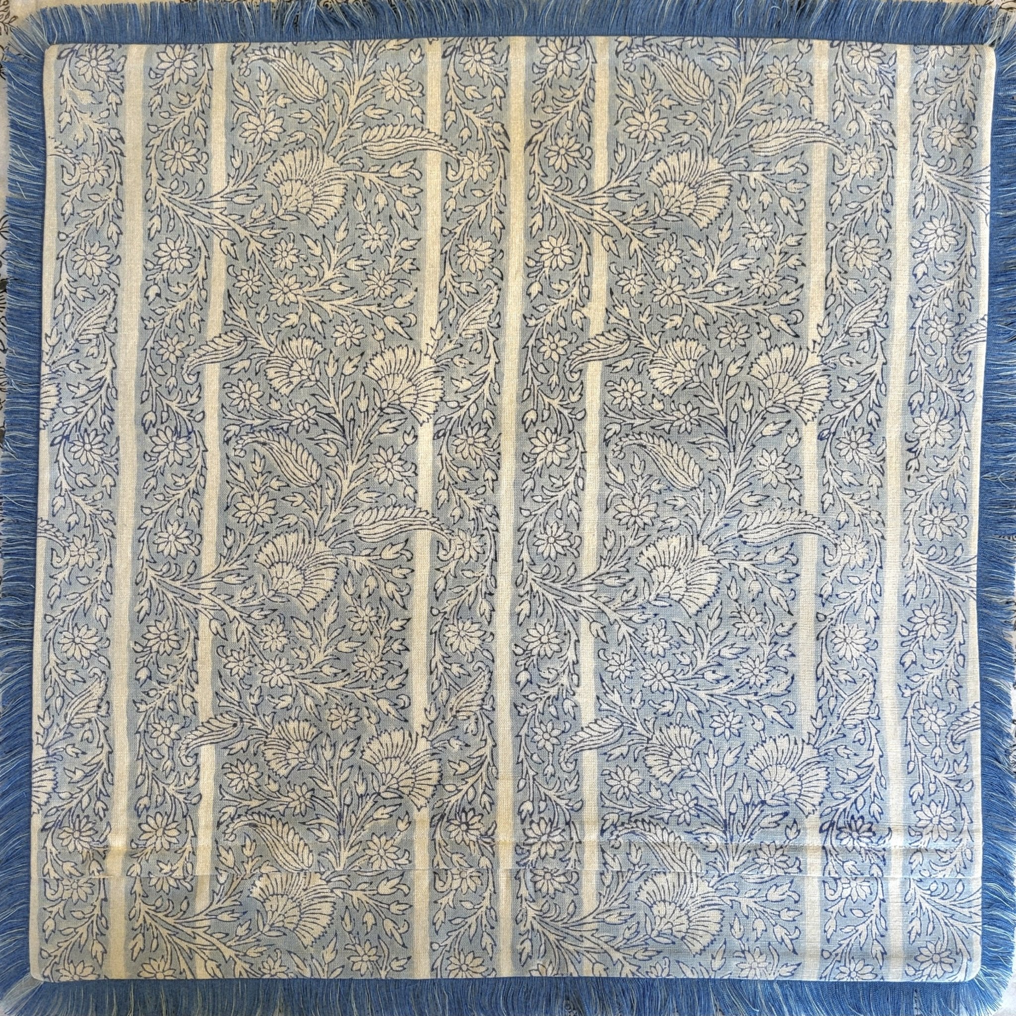 Block Print Cushion 'Gazal', decorative cushion cover at Inside Living Singapore. Additional view.