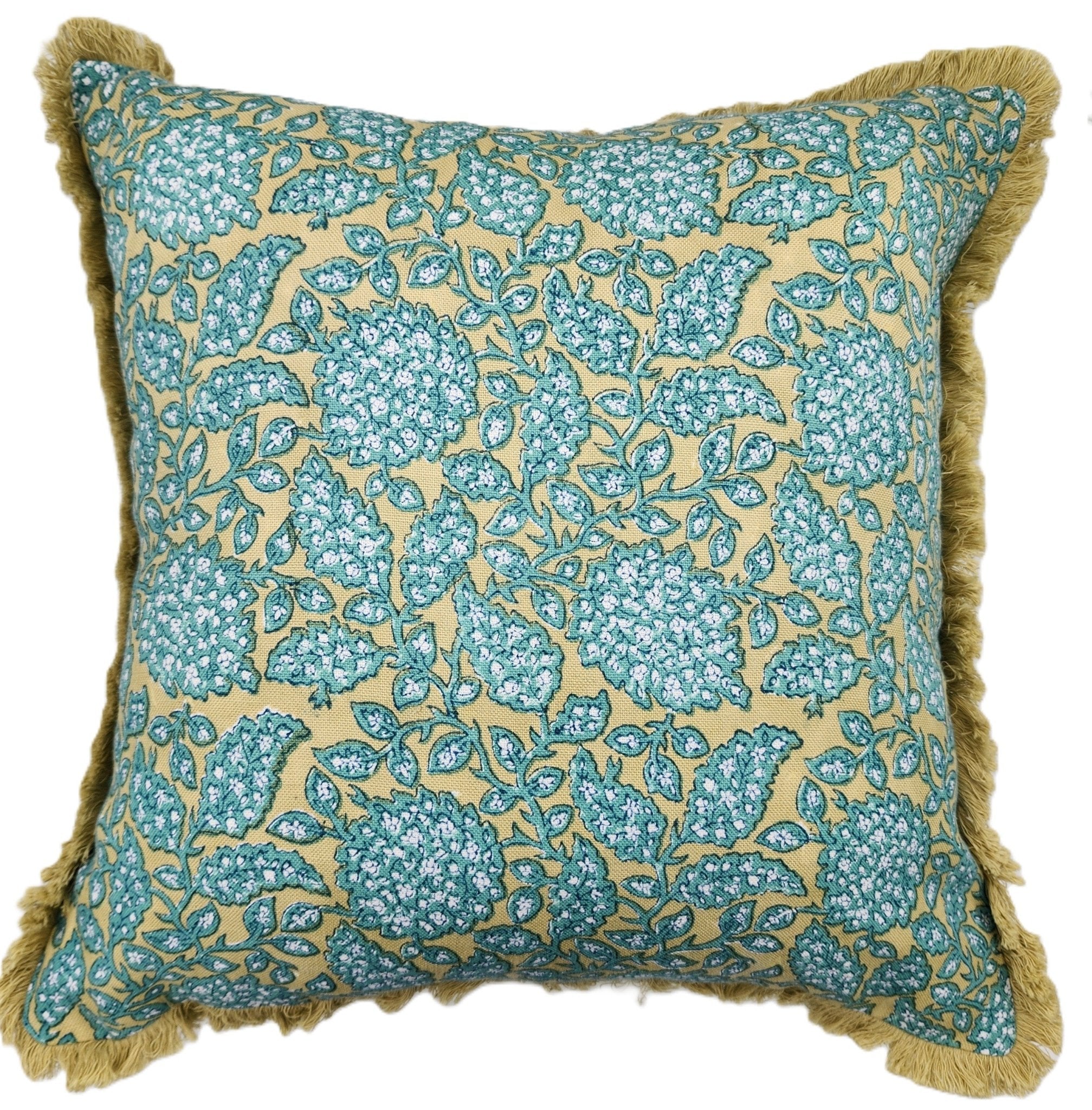 Block Print Cushion 'Shahnaz', decorative cushion cover at Inside Living Singapore. Additional view.