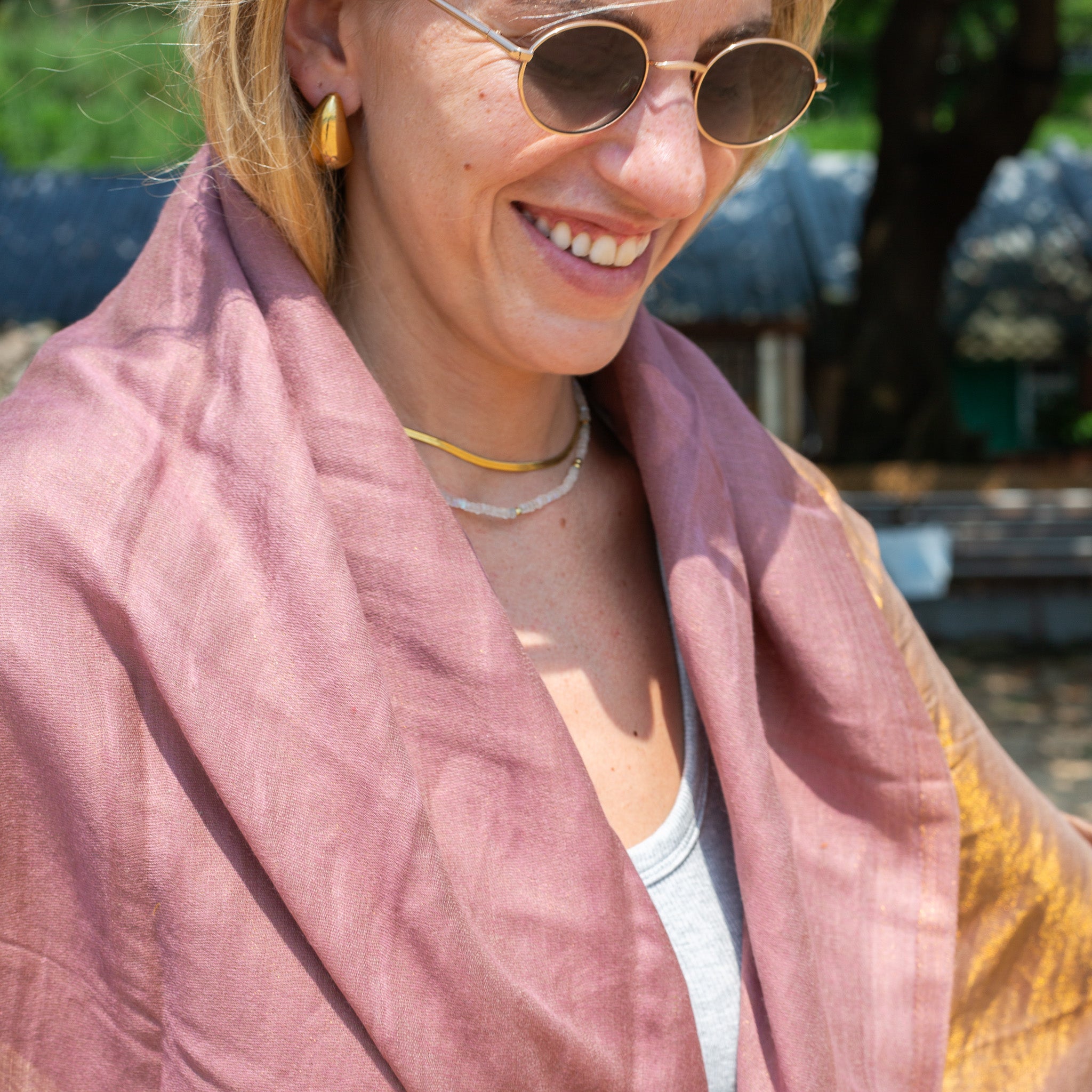 Duo Pashmina Shawl (many colours), part of the Shawls collection at Inside Living Singapore, alternative angle.