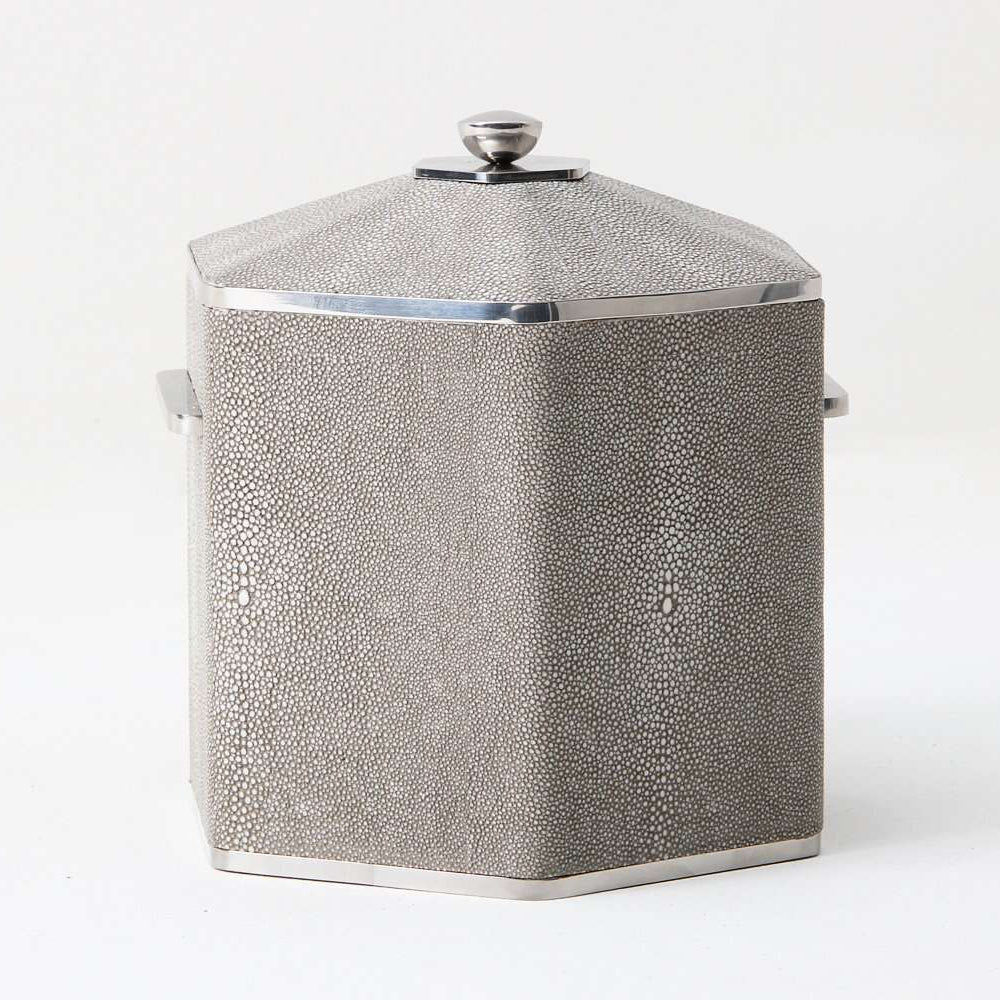 Faux Shagreen Otis Ice Bucket Barley, side view - buy homeware, tableware and interior accessories at Inside Living Singapore