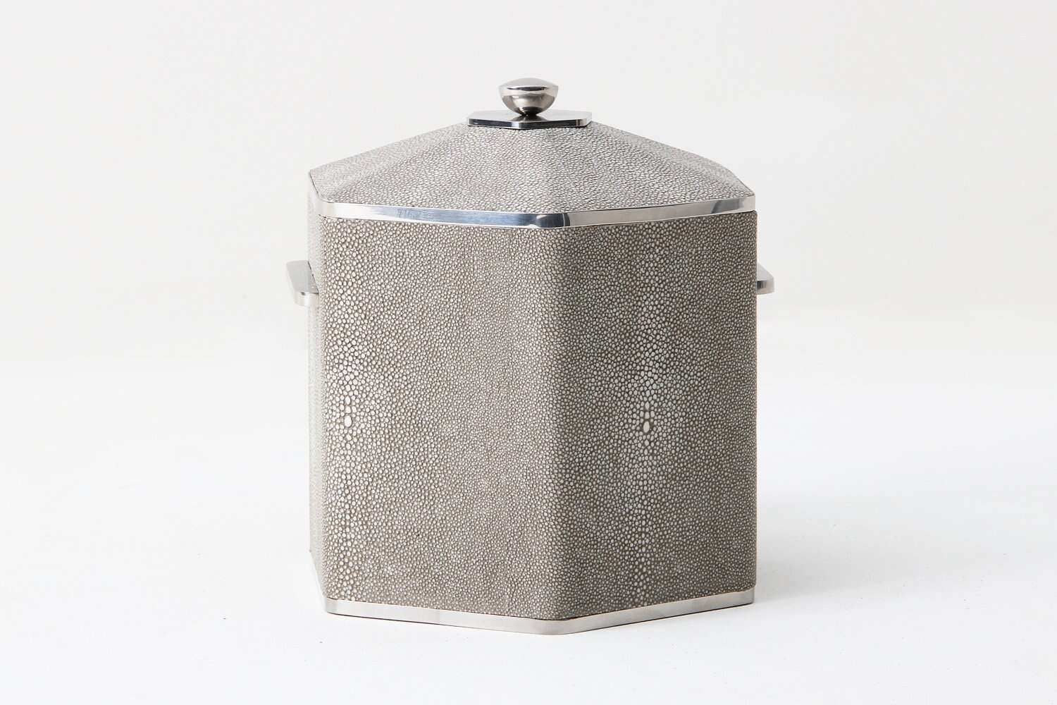 Faux Shagreen Otis Ice Bucket Barley, side view - buy homeware, tableware and interior accessories at Inside Living Singapore