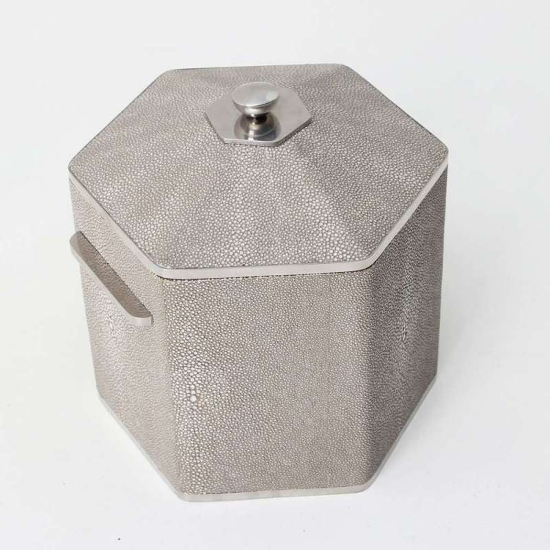 Faux Shagreen Otis Ice Bucket Barley, alternative angle - buy homeware, tableware and interior accessories at Inside Living