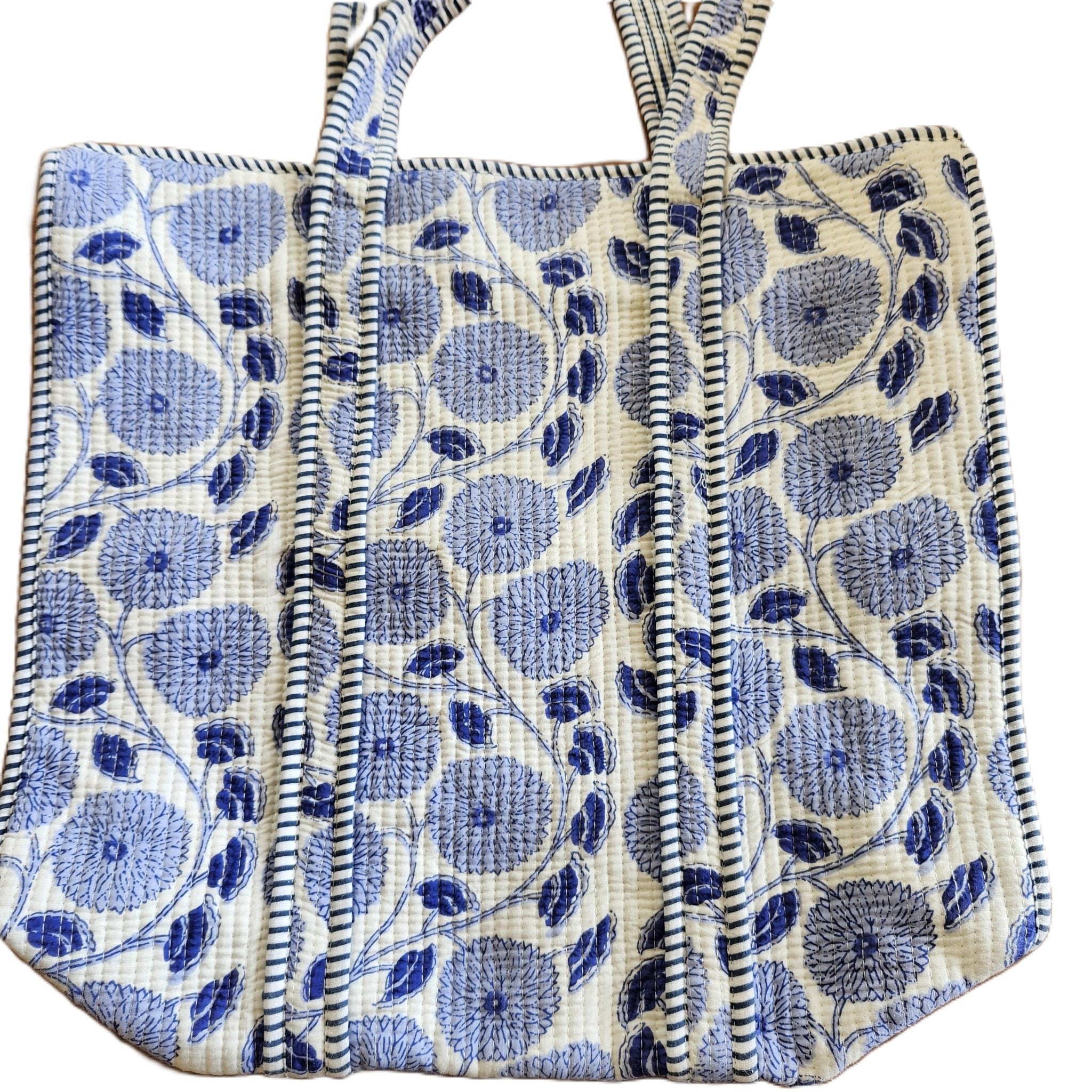 Block Print Shopper Bag Assorted: block-printed cotton bag for everyday use, from Inside Living Singapore.