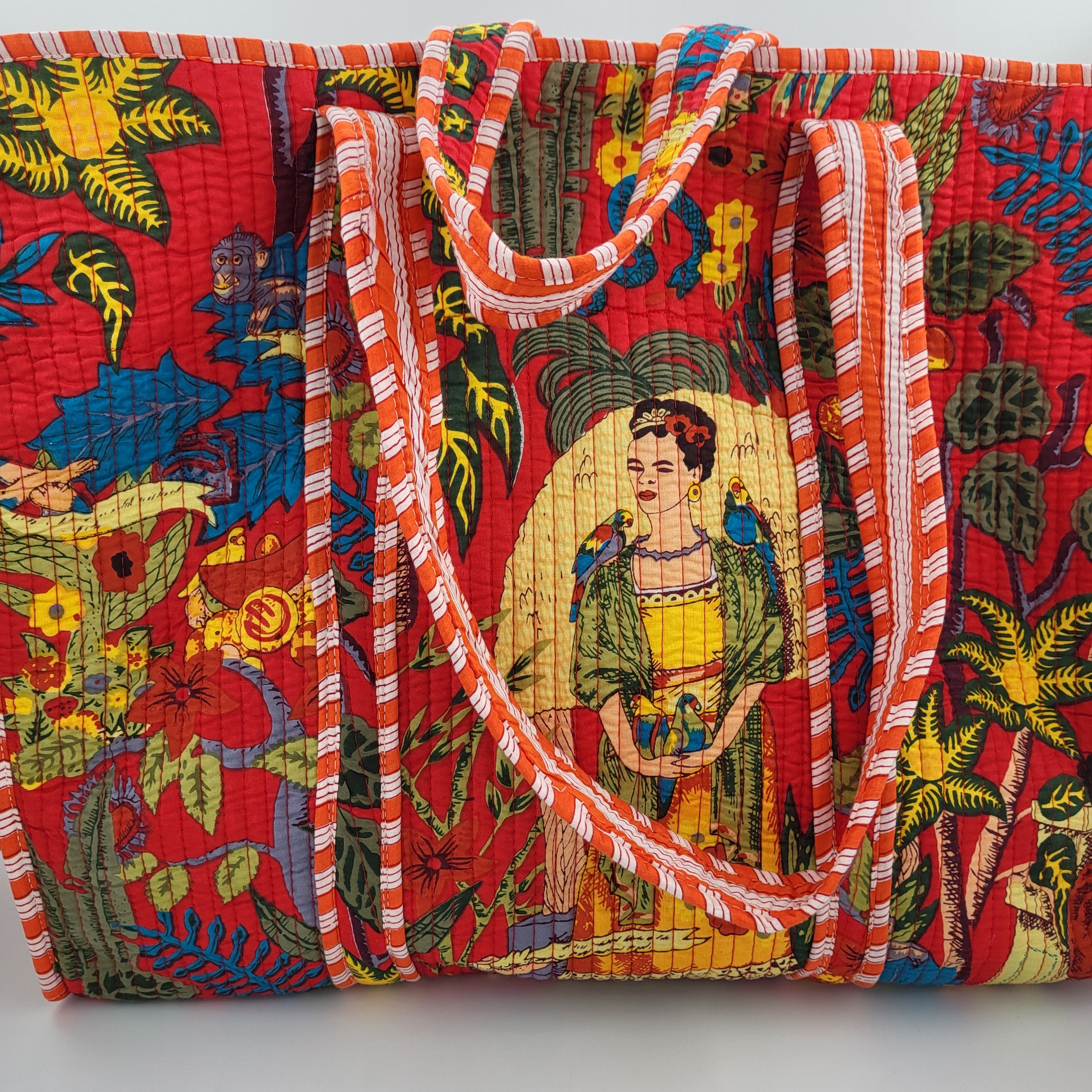 Block Print Shopper Bag Frida: block-printed cotton bag for everyday use, from Inside Living Singapore.