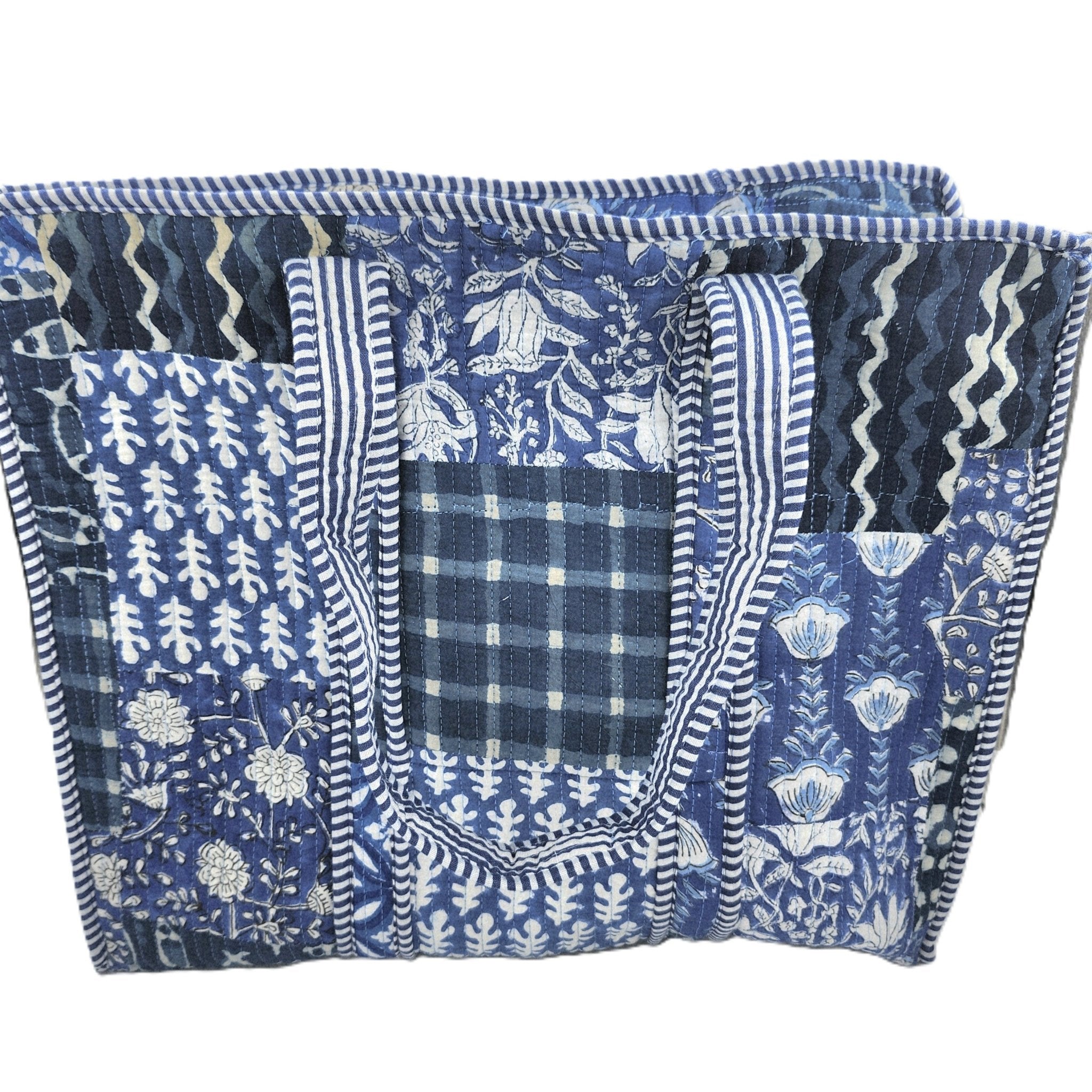 Block Print Shopper Bag Patchwork, Inside Living Singapore homeware and lifestyle collection, view 2.