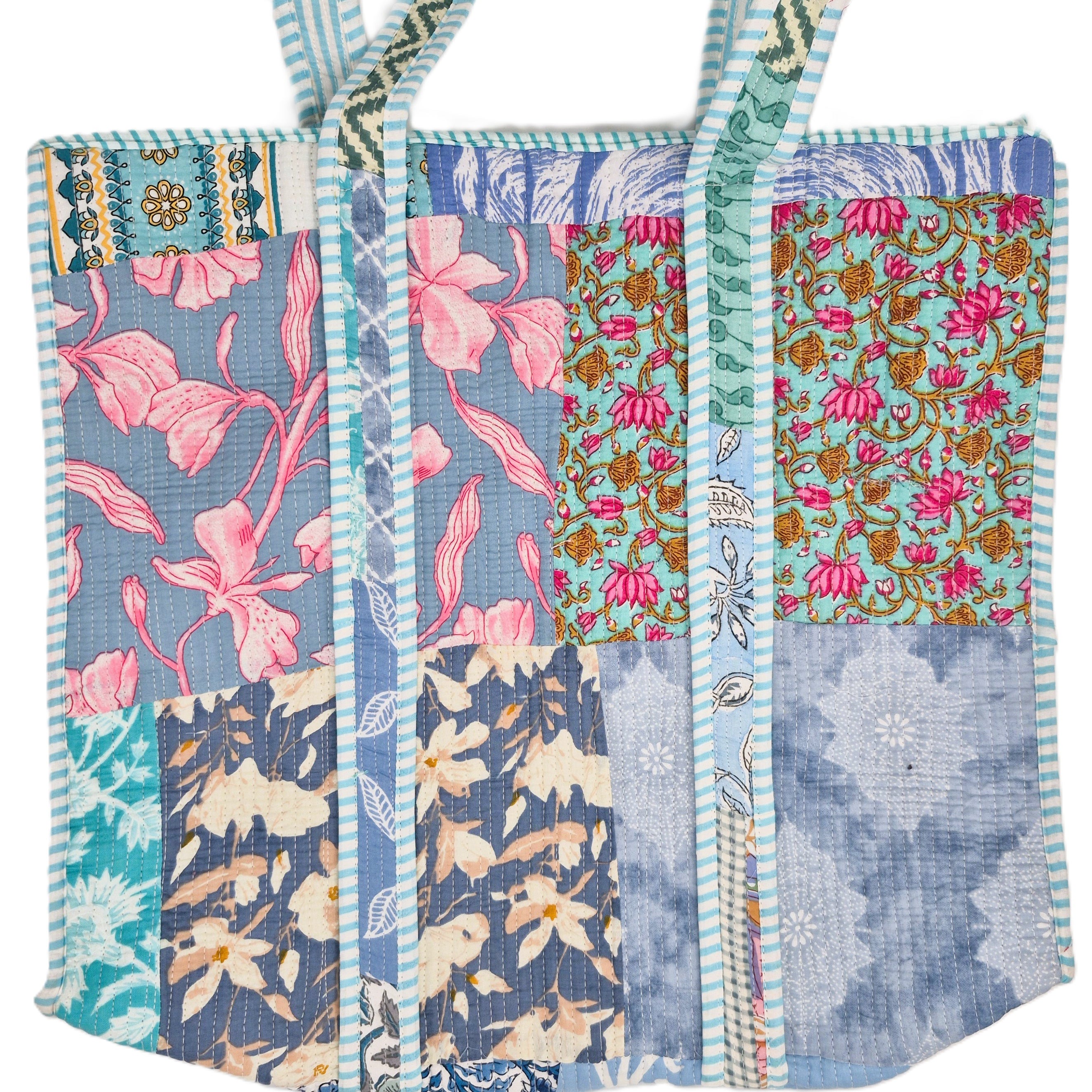 Block Print Shopper Bag Patchwork, Inside Living Singapore homeware and lifestyle collection, view 3.