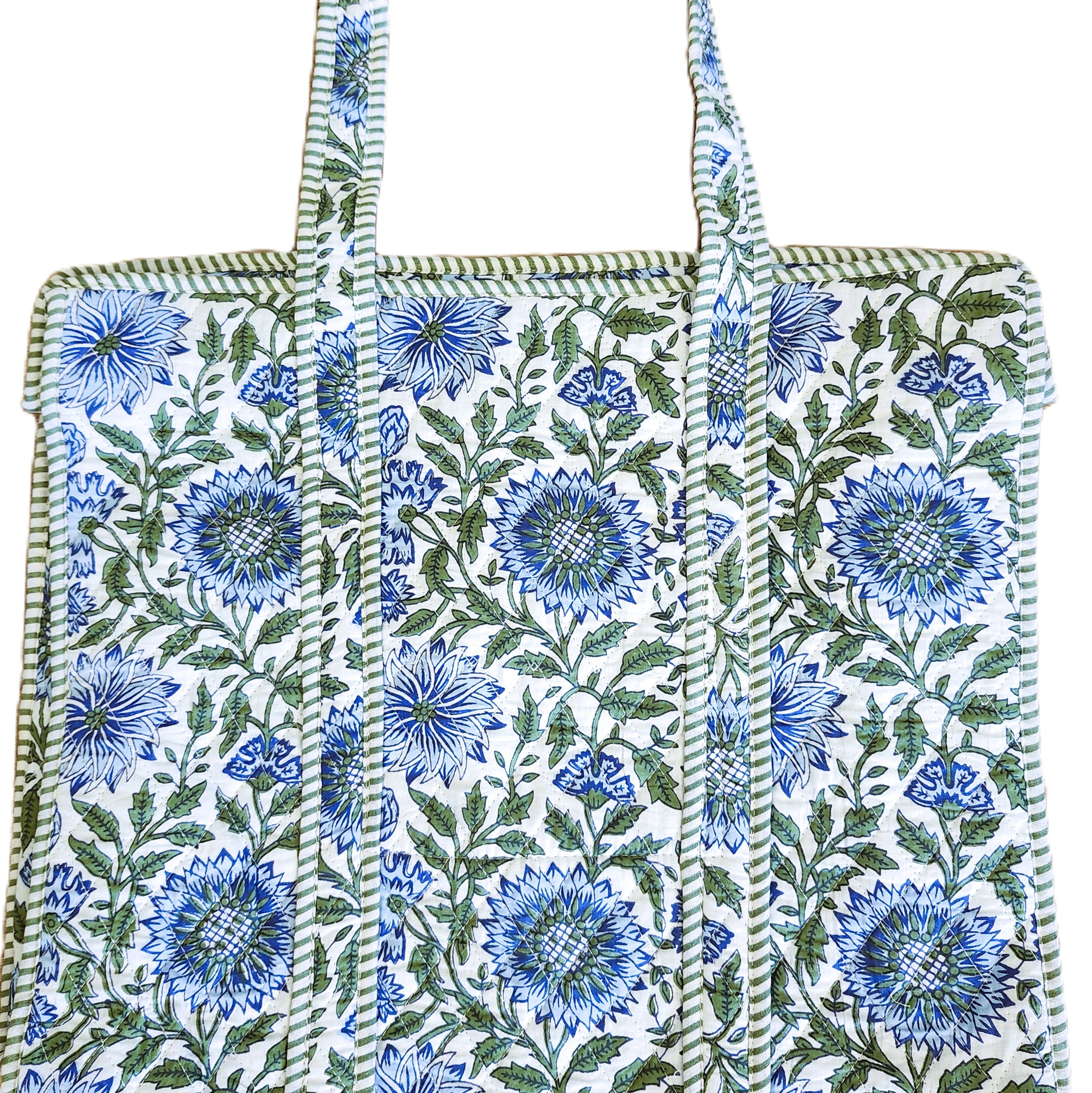 Block Print Shopper Bag Assorted: block-printed cotton bag for everyday use, from Inside Living Singapore.