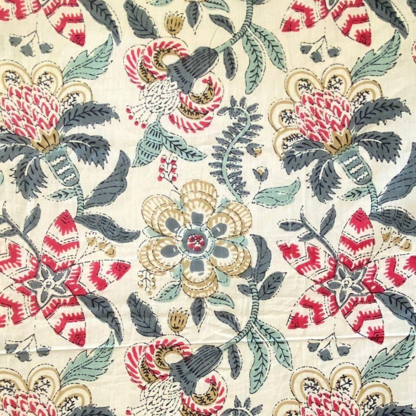 Block Print Runner Spring Blossom from Inside Living Singapore. Shown alternative angle.