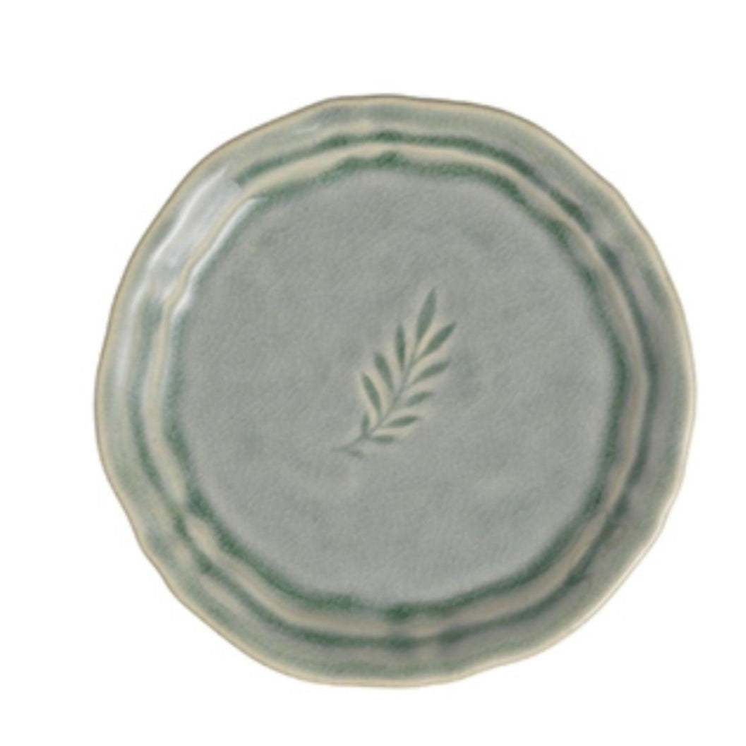 Antique-glaze ceramic side plate, 16 cm diameter, for small starters or as a saucer, made in Portugal