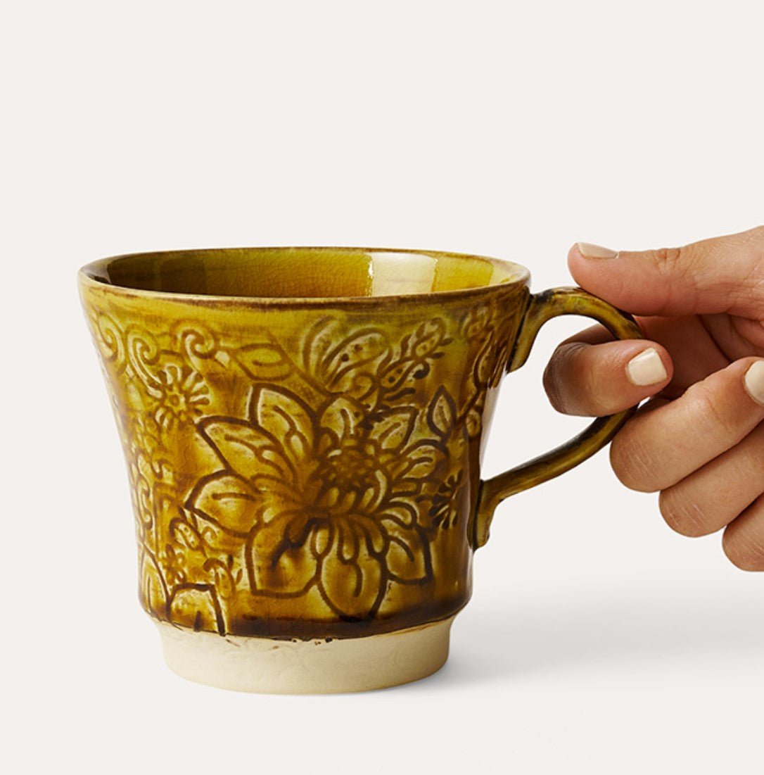 Ceramic Tea Mug: ceramic mug for tea or coffee, from Inside Living Singapore. Close-up of the texture.