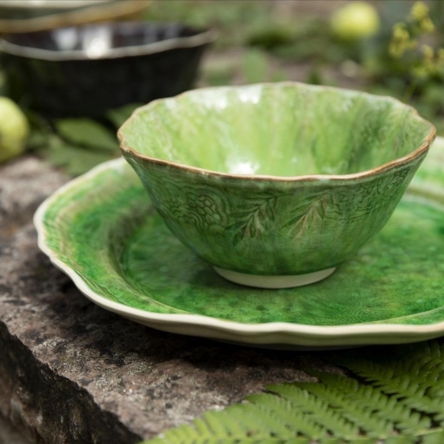 Alternative view of the seaweed glazed soup or rice bowl, to pair with a salad plate or dinner plate.