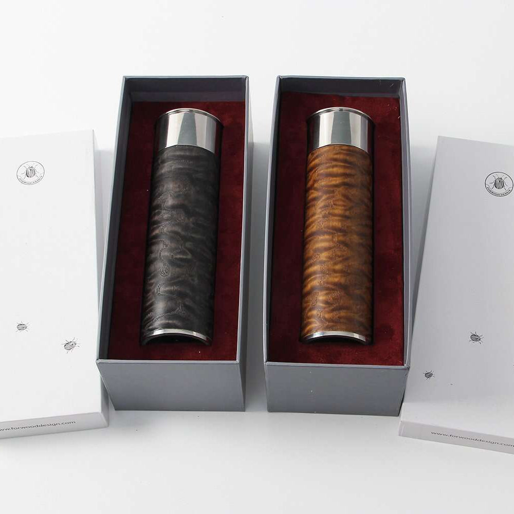 Salt & Pepper Set Brown & Black Tamo Ash Stain, alternative angle - buy homeware, tableware and interior accessories at