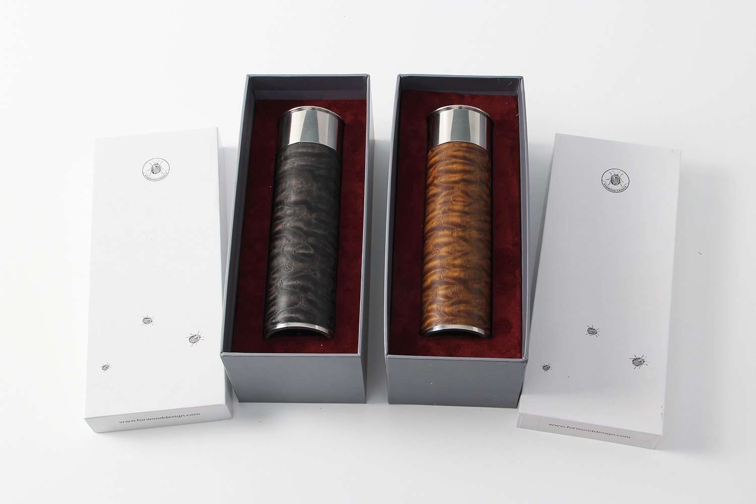 Salt & Pepper Set Brown & Black Tamo Ash Stain, alternative angle - buy homeware, tableware and interior accessories at