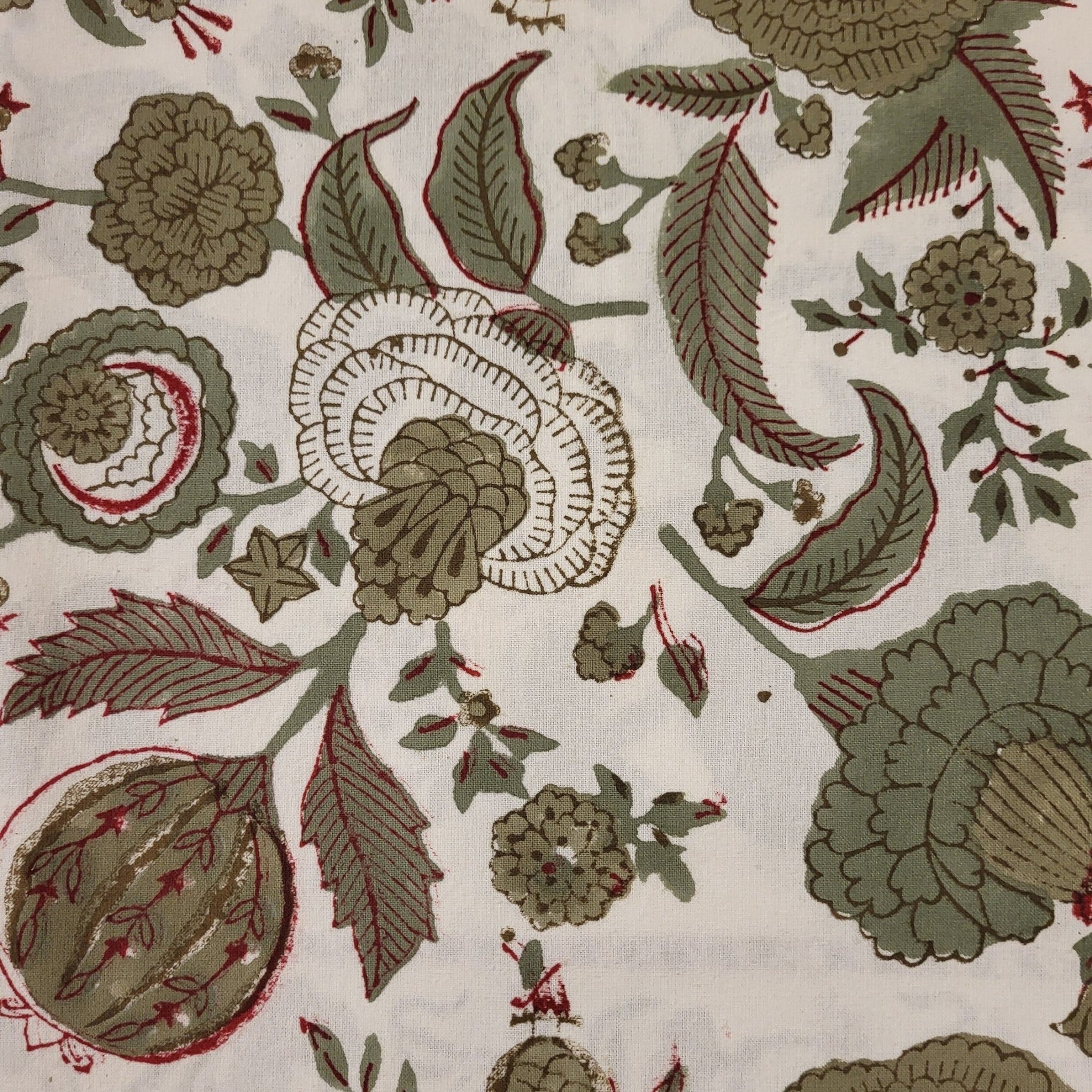 Block Print Tablecloth Pomegranate: block-printed cotton tablecloth for dining table styling, from Inside Living Singapore.