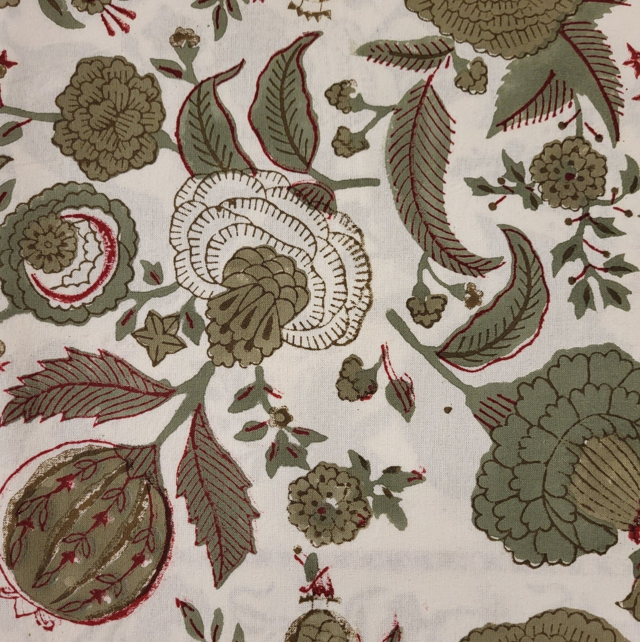 Block Print Tablecloth Pomegranate: block-printed cotton tablecloth for dining table styling, from Inside Living Singapore.