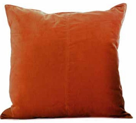 Cotton velvet cushion cover in cognac with concealed back zip, 50 x 50 cm, inner sold separately