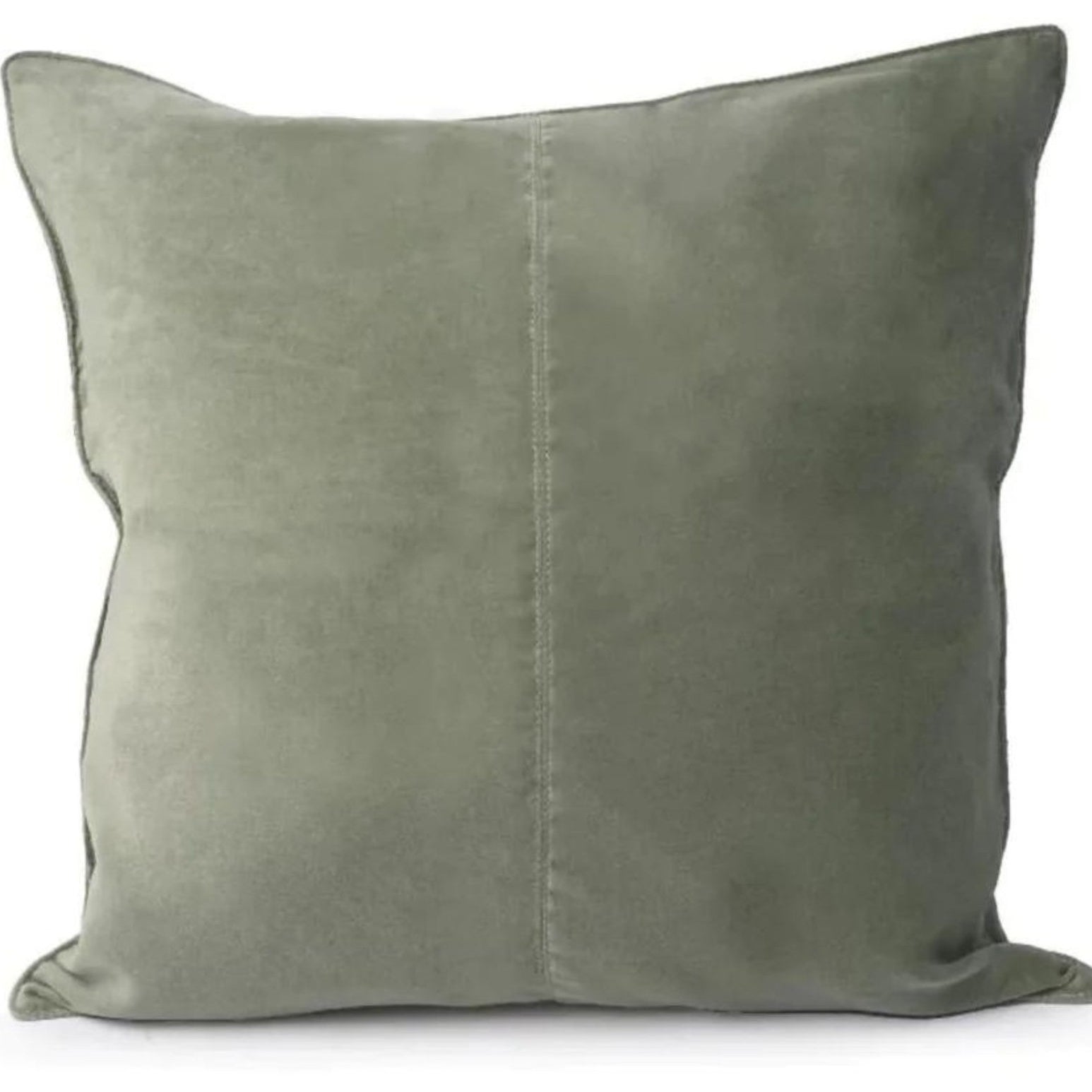 New green cotton velvet cushion cover, 50 x 50 cm, zip close, inner pillow sold separately