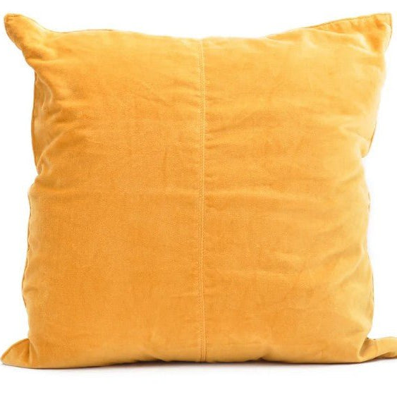Velvet Base Yellow Cushion, Chair & Sofa Cushions from Inside Living Singapore. Alternative angle.
