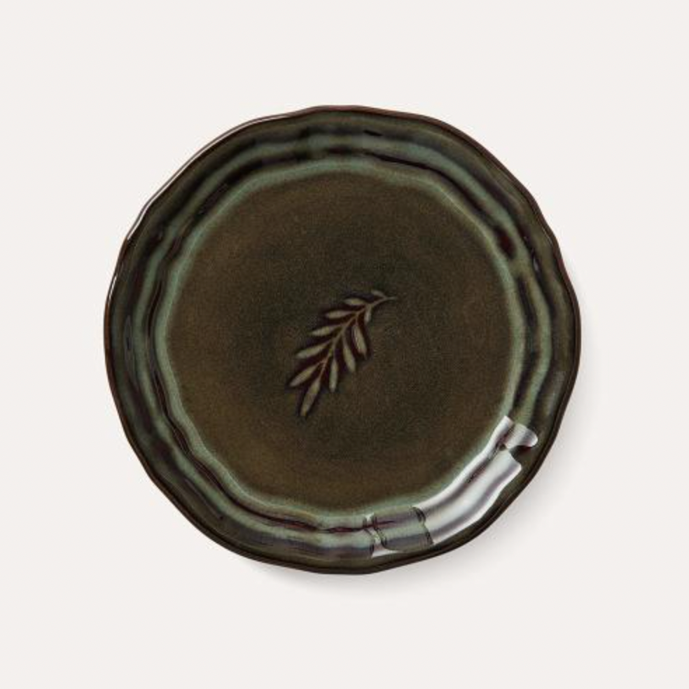 Ceramic amuse bouche or side plate in fig, 16 cm diameter, ovenproof and dishwasher safe, Portugal