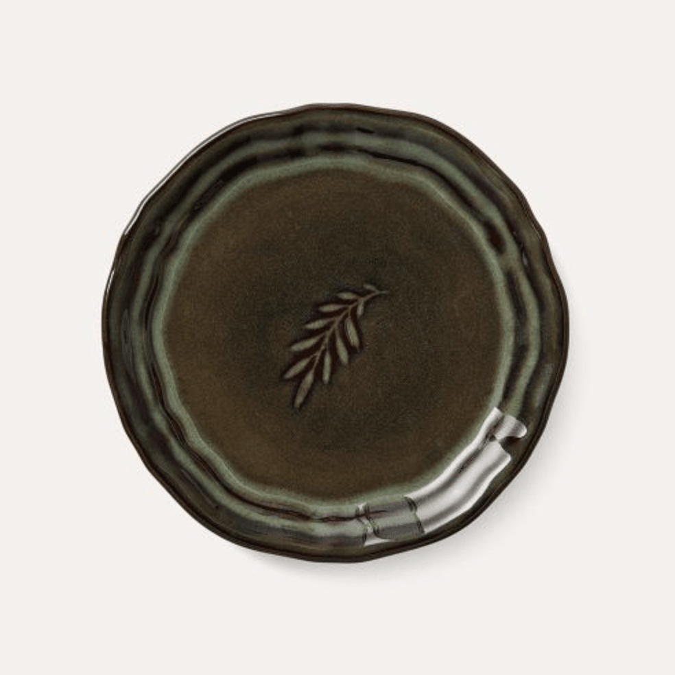 Ceramic amuse bouche or side plate in fig, 16 cm diameter, ovenproof and dishwasher safe, Portugal