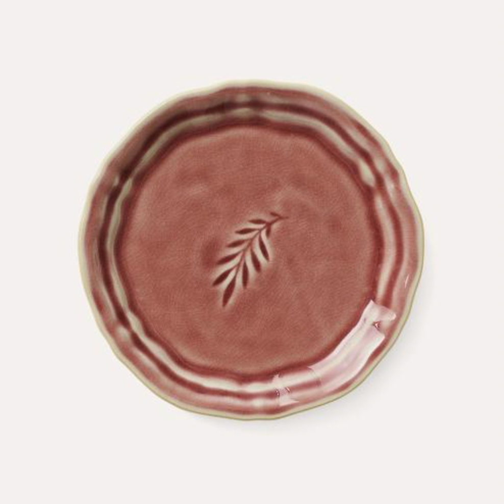 Ceramic amuse bouche or side plate in old rose, 16 cm diameter, ovenproof and dishwasher safe