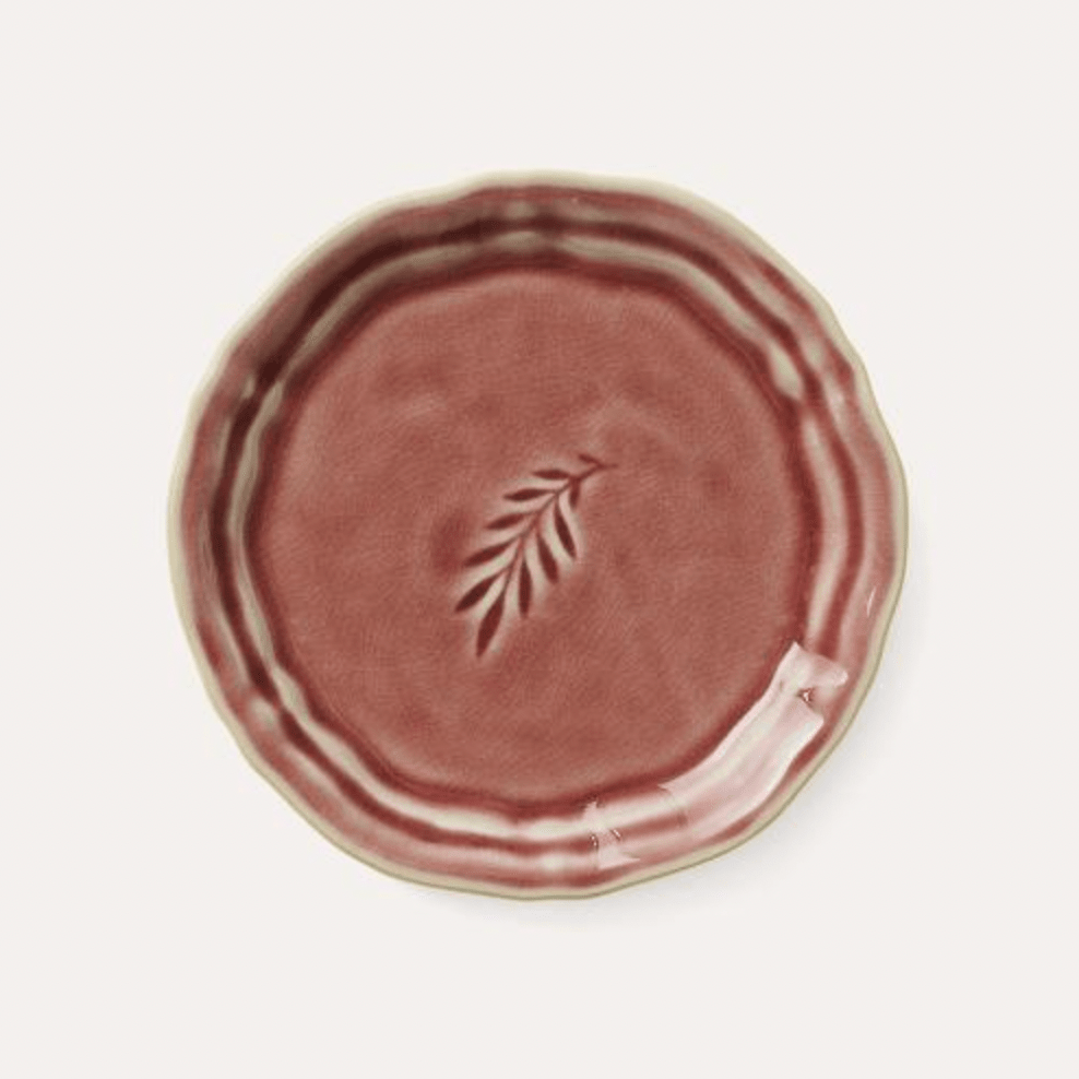 Ceramic amuse bouche or side plate in old rose, 16 cm diameter, ovenproof and dishwasher safe