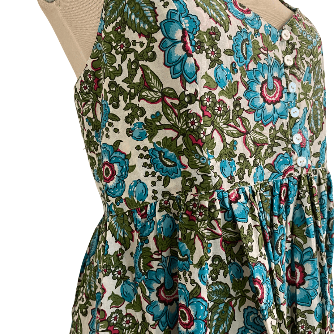 Block Print Sundress Anna shown from another angle, homeware at Inside Living Singapore.