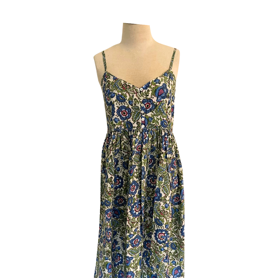 Block Print Sundress Anna detail view, homeware from Inside Living Singapore.