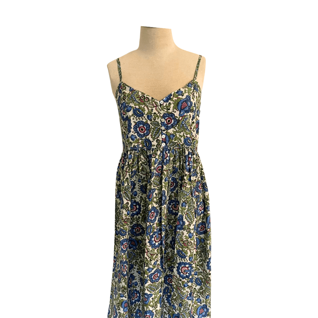 Block Print Sundress Anna detail view, homeware from Inside Living Singapore.