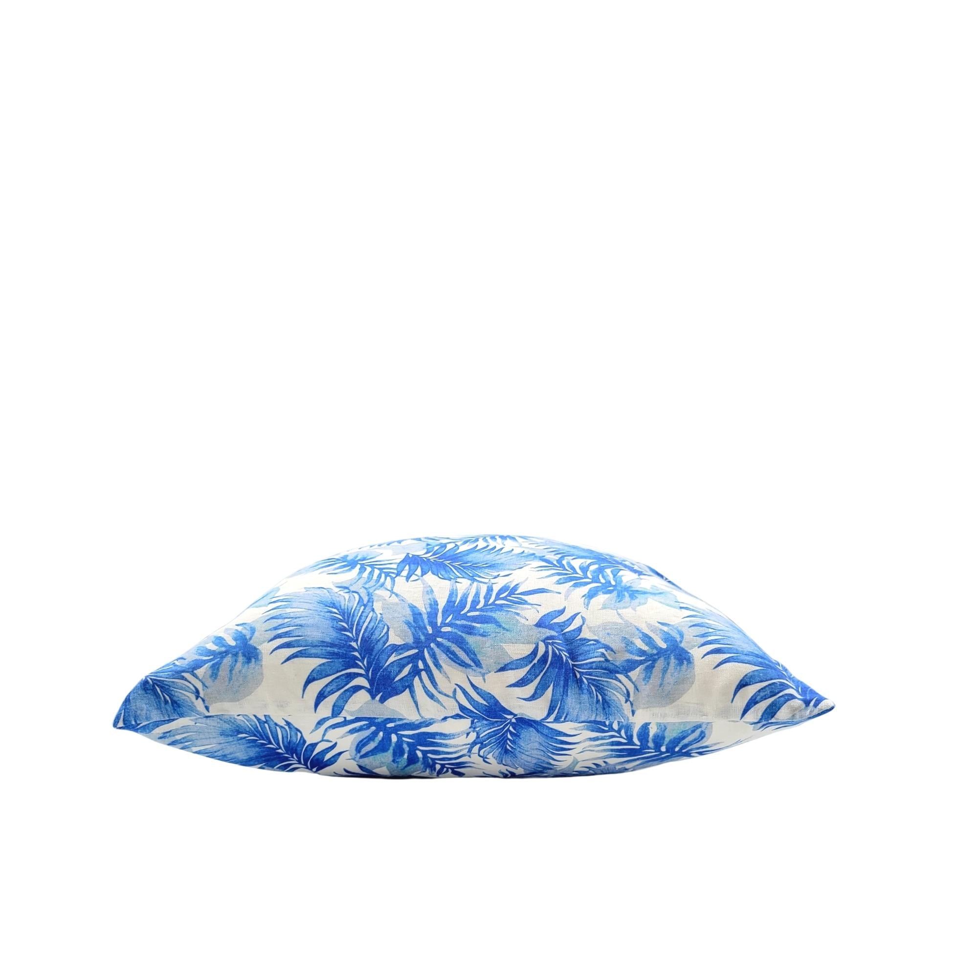 Blue Palm Tree Cushion from Inside Living Singapore, cushions. Shown alternative angle.