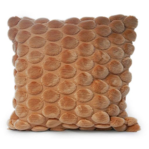 Copper cushion with Ceannis eggshell fabric one side and cotton velvet reverse, 50 x 50 cm, concealed zip