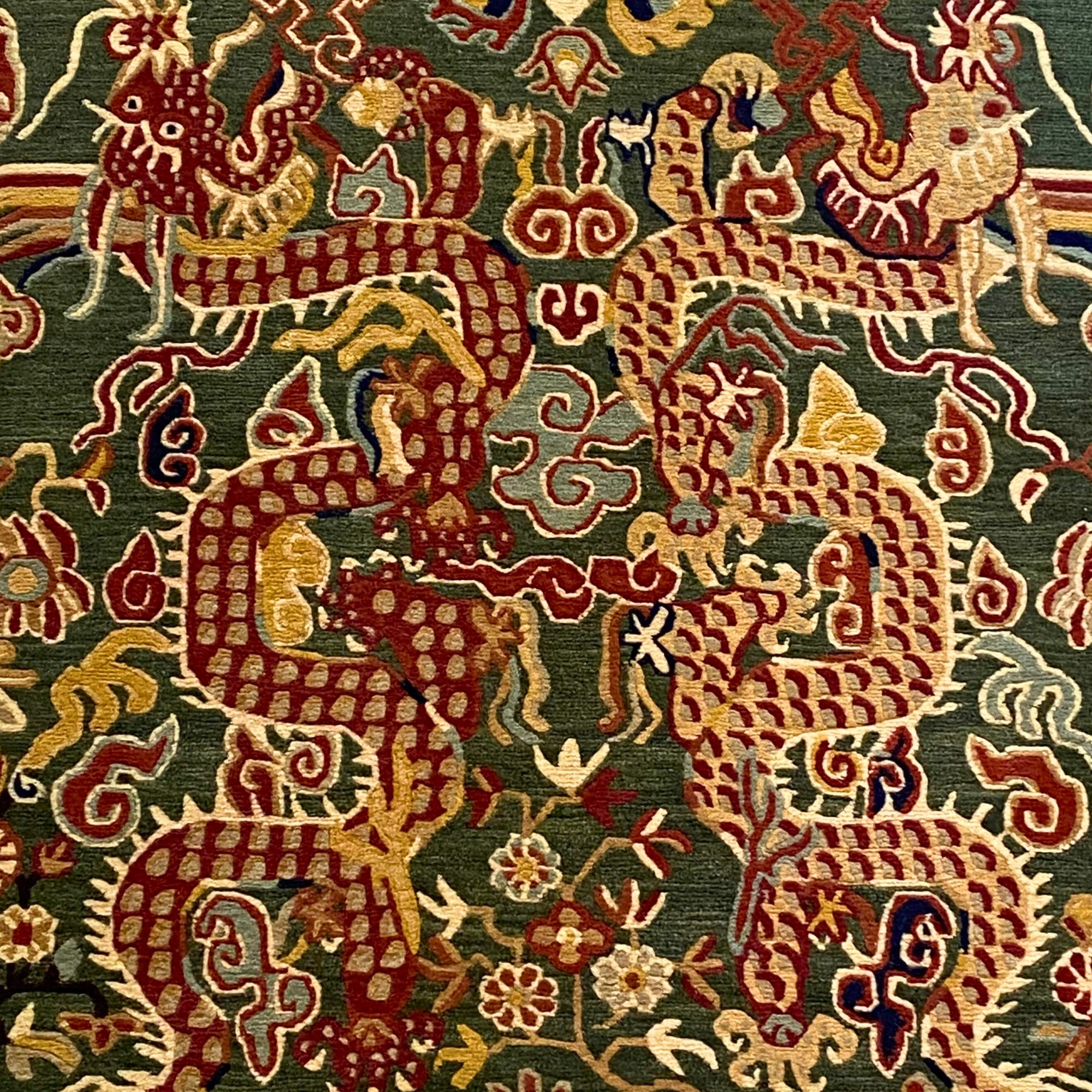 Hand Knotted Dragon Rug, part of the Rugs collection at Inside Living Singapore, styled in a home setting.