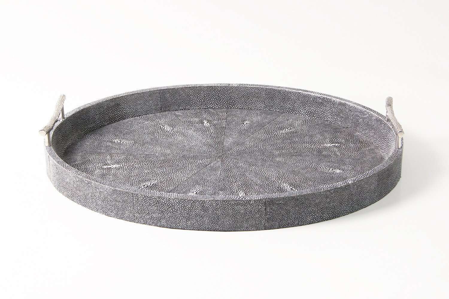 Faux Shagreen Oval Serving Tray Charcoal, alternative angle - buy homeware, tableware and interior accessories at Inside