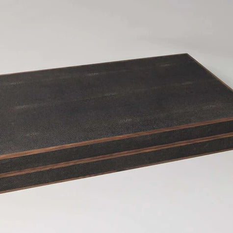 Faux Shagreen Backgammon Board Seal Brown, available at Inside Living Singapore, detail of the design.