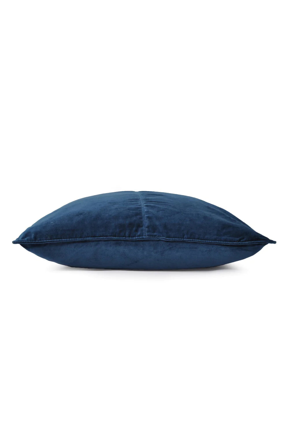 Navy blue velvet cushion, 50 x 50 cm, for sofa or bed styling, from Inside Living Singapore Front view.