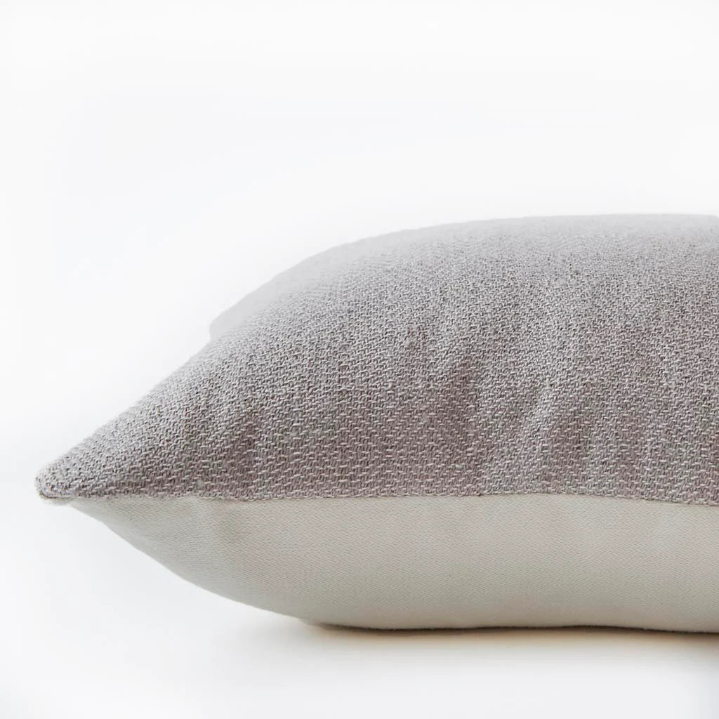 Chinchilla diamond cushion detail, geometric patterned cushion in soft grey for bed, sofa or chair styling.