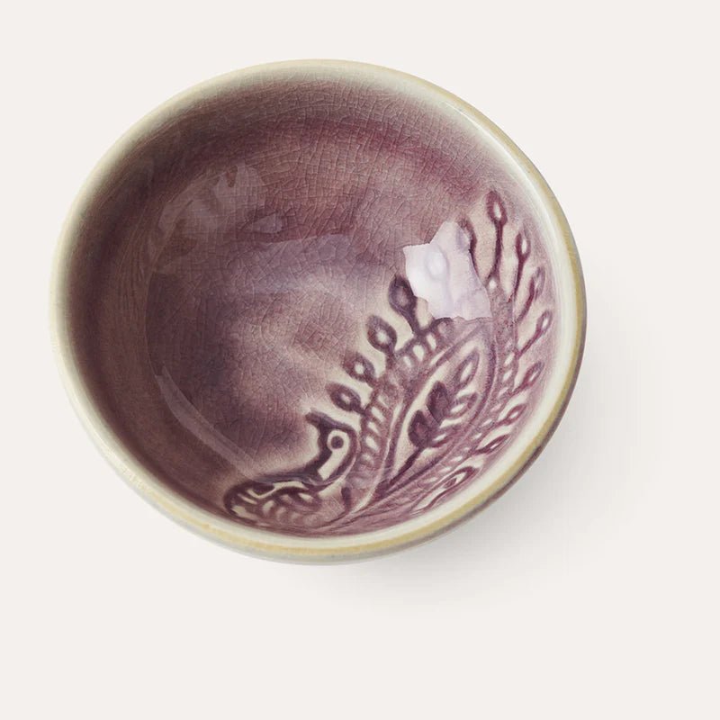 Sthal small dip bowl in lavender, white stoneware, 8 cm diameter, made in Portugal