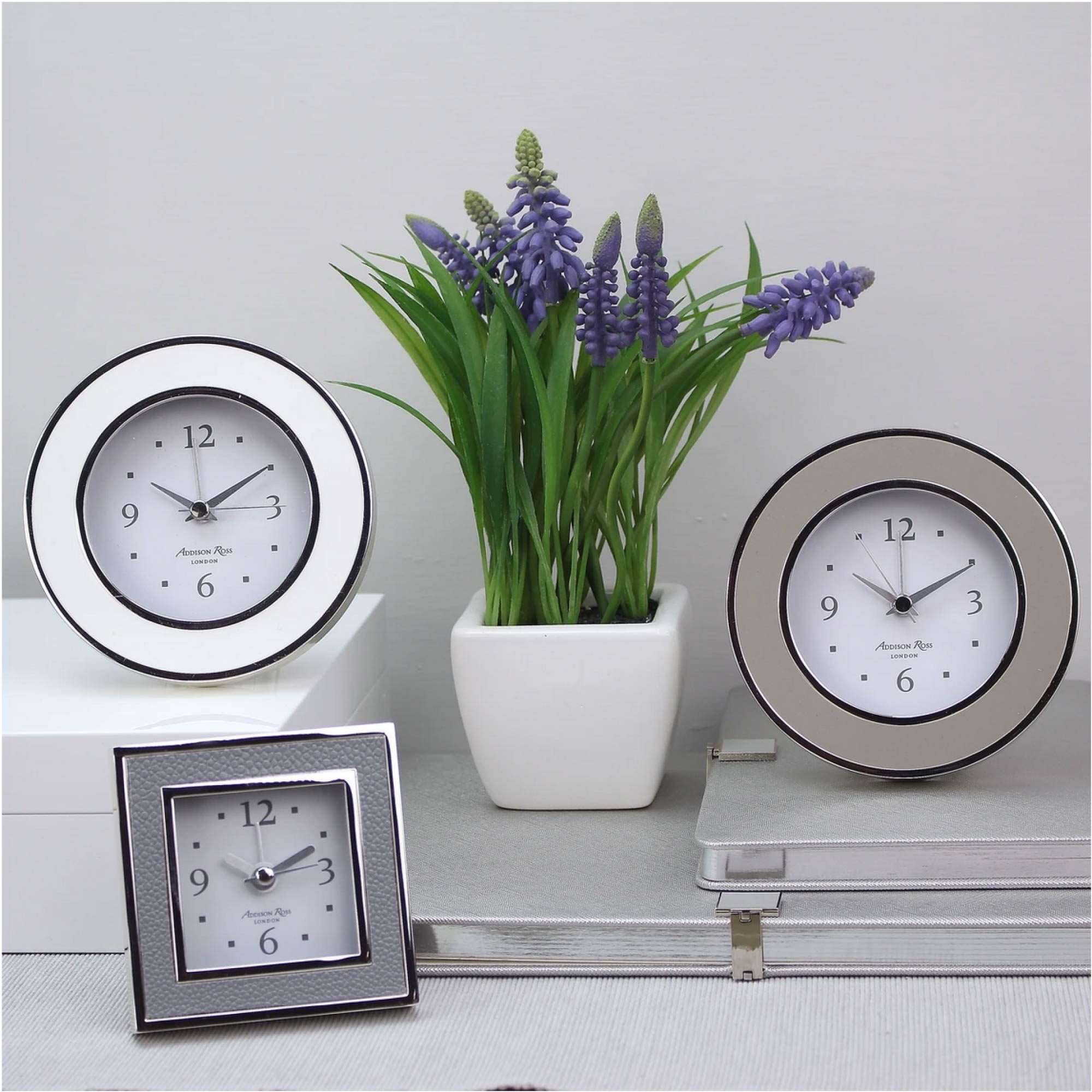 Addison Ross Shagreen Grey alarm clock - Addison Ross, Inside Living Singapore