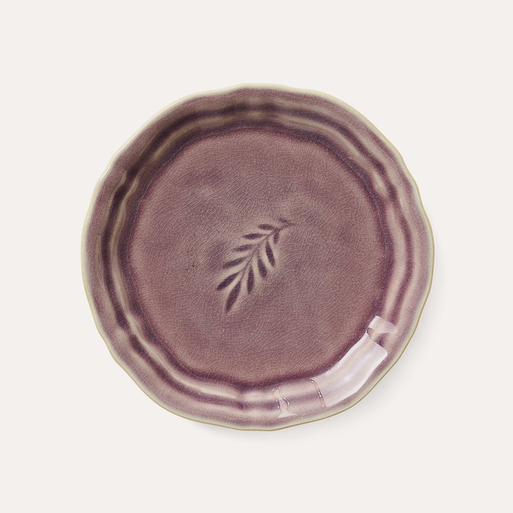 Ceramic side or amuse-bouche plate in lavender, 16 cm diameter, made in Portugal for starters or dim sum