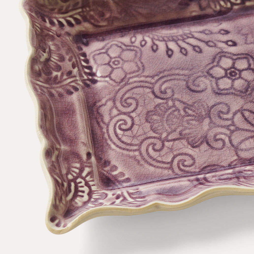 Appetizer Plate Ceramic Lavender, detail view, from the Inside Living Singapore homeware collection.