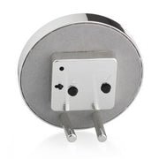 Round Chiffon & Silver Silent Alarm Clock from Inside Living Singapore. Detail view.