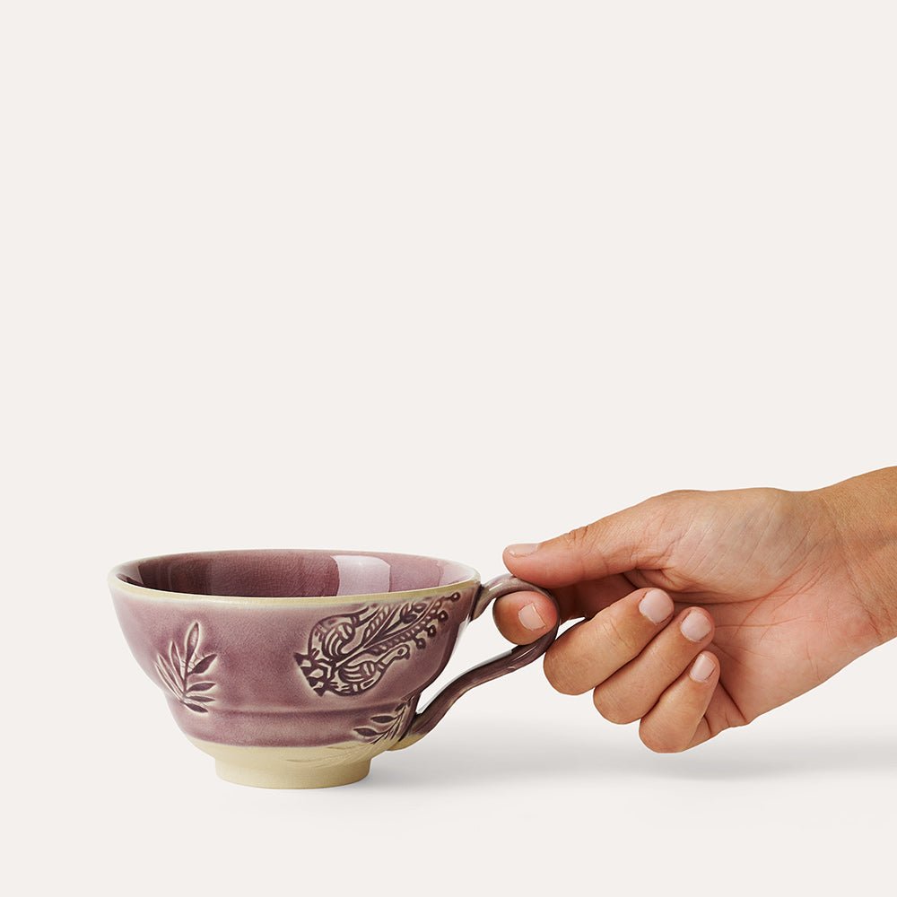 Cup With Handle Lavender, detail view, from the Inside Living Singapore homeware collection.