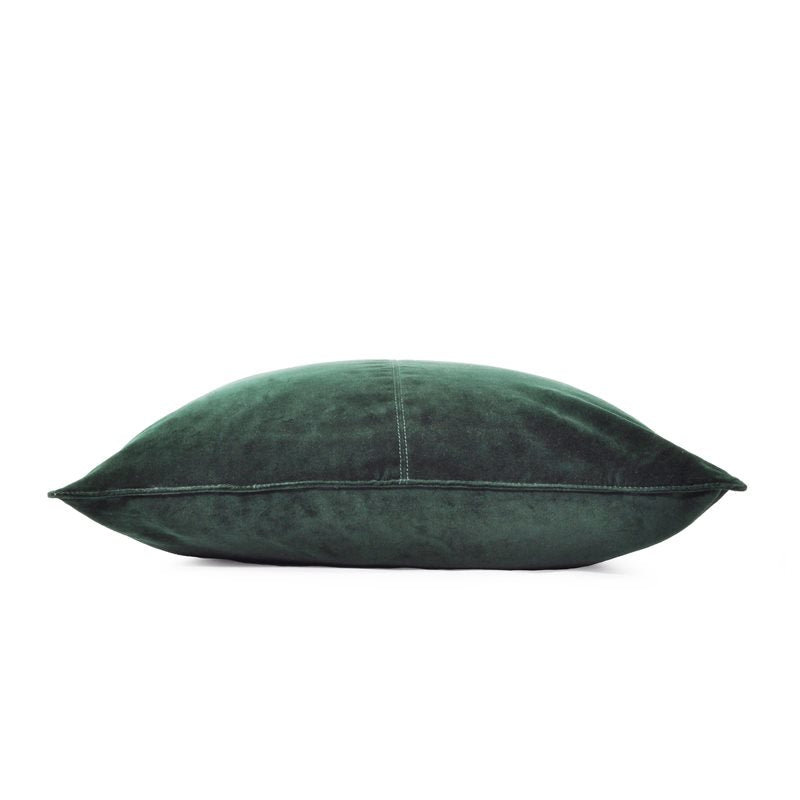 Velvet Base Dark Green Cushion, Cushions from Inside Living Singapore. Detail close-up view.