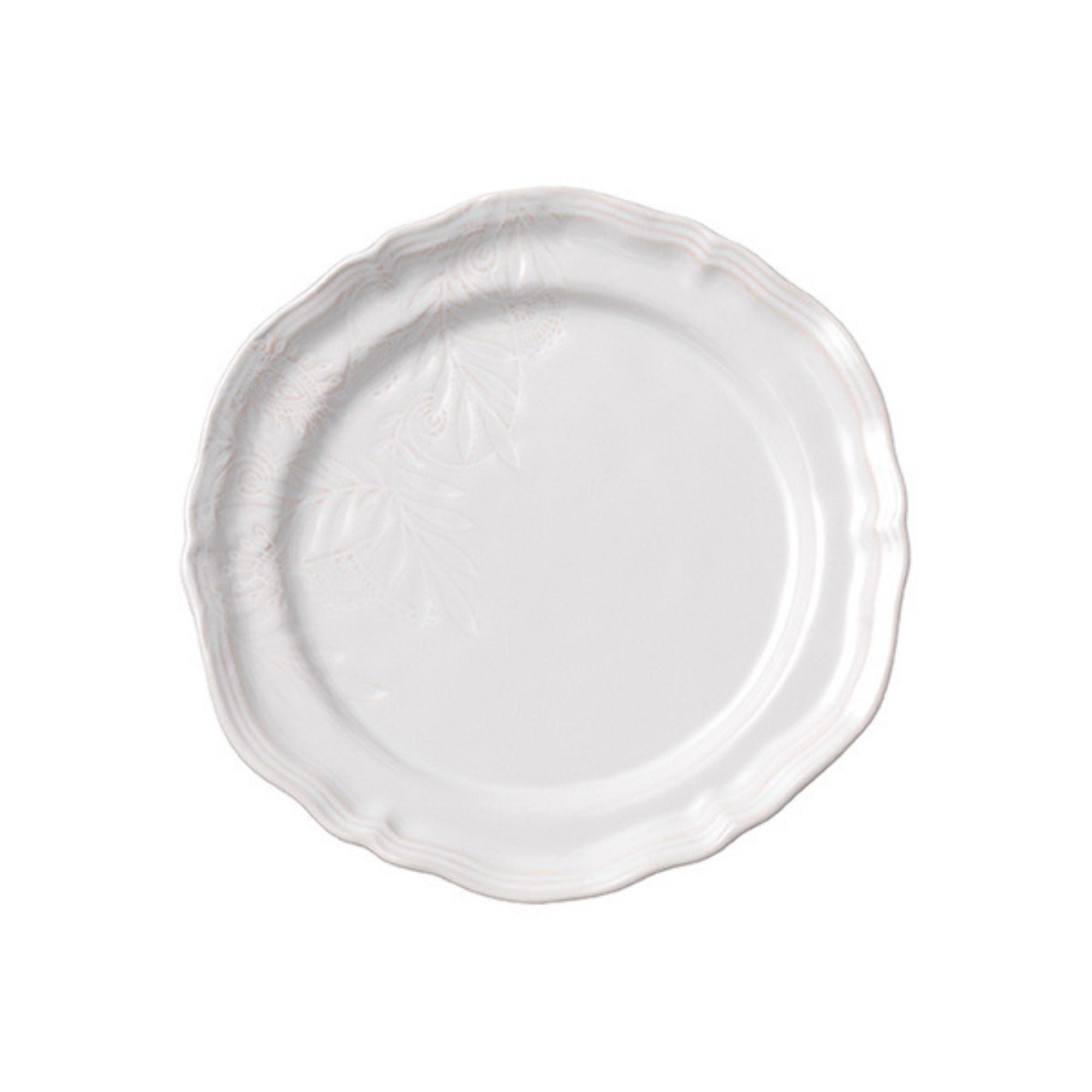 Ceramic dinner plate in white, 28 cm diameter, made in Portugal for everyday or festive dining