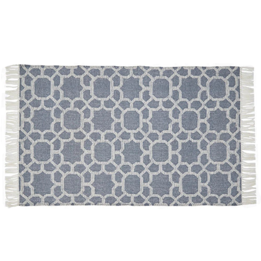 Ink Kasbah rug, patterned floor rug in deep ink blue with a Moroccan-inspired Kasbah design for any room.