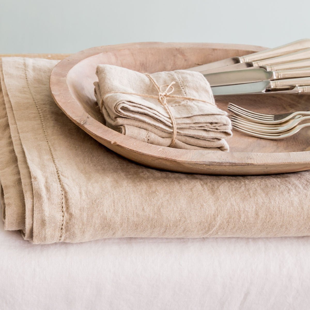 Tablecloth Plain Hemstitch Natural - Inside, Inside Living Singapore