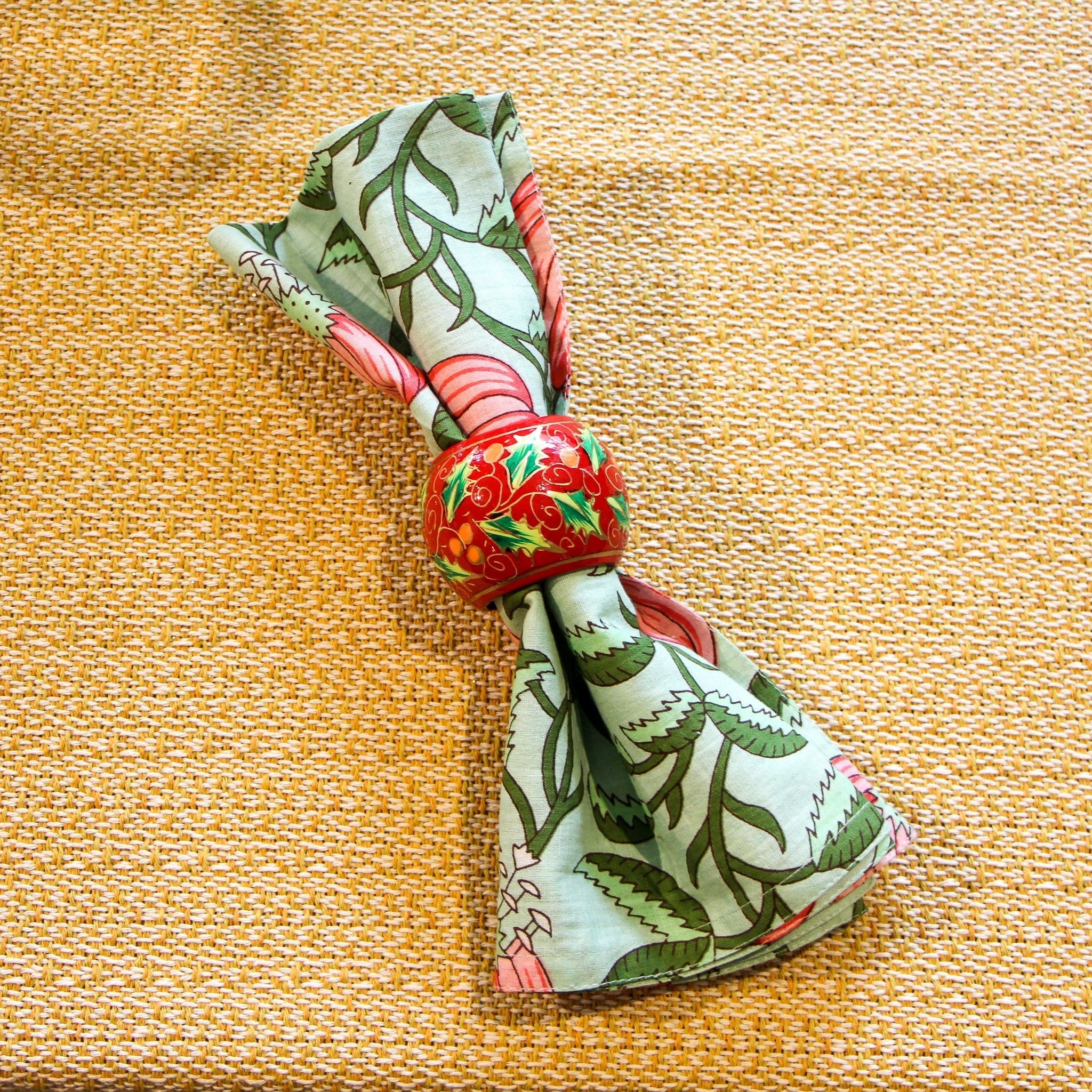 Napkin Ring Holly, styled in a room setting, from the Inside Living Singapore homeware collection.